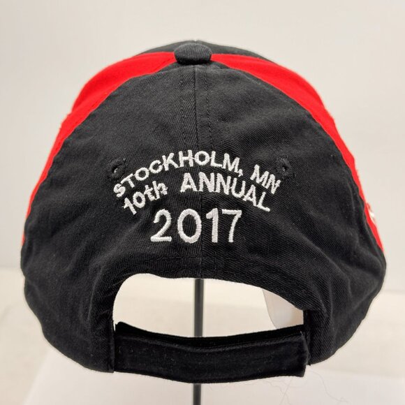 Antique Tractor Show Embroidered Cap 2017 Stockholm MN 10th Red Black Flames - Picture 8 of 10